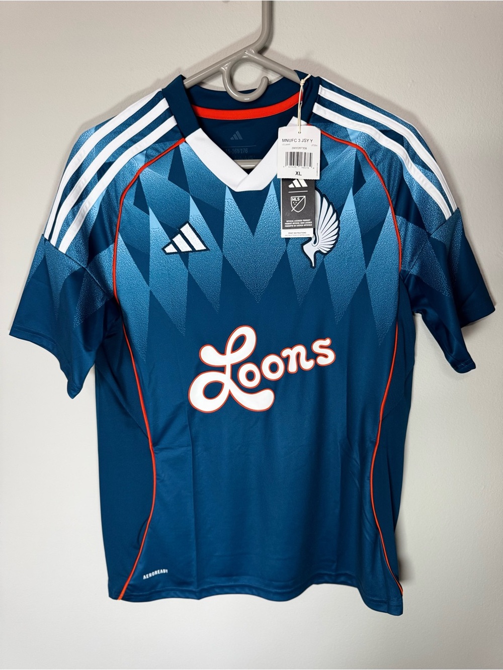 adidas kids Minnesota Loons Graphic Jersey - Navy Blue with White & Orange